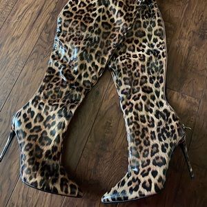 Thigh-high Leopard Boots